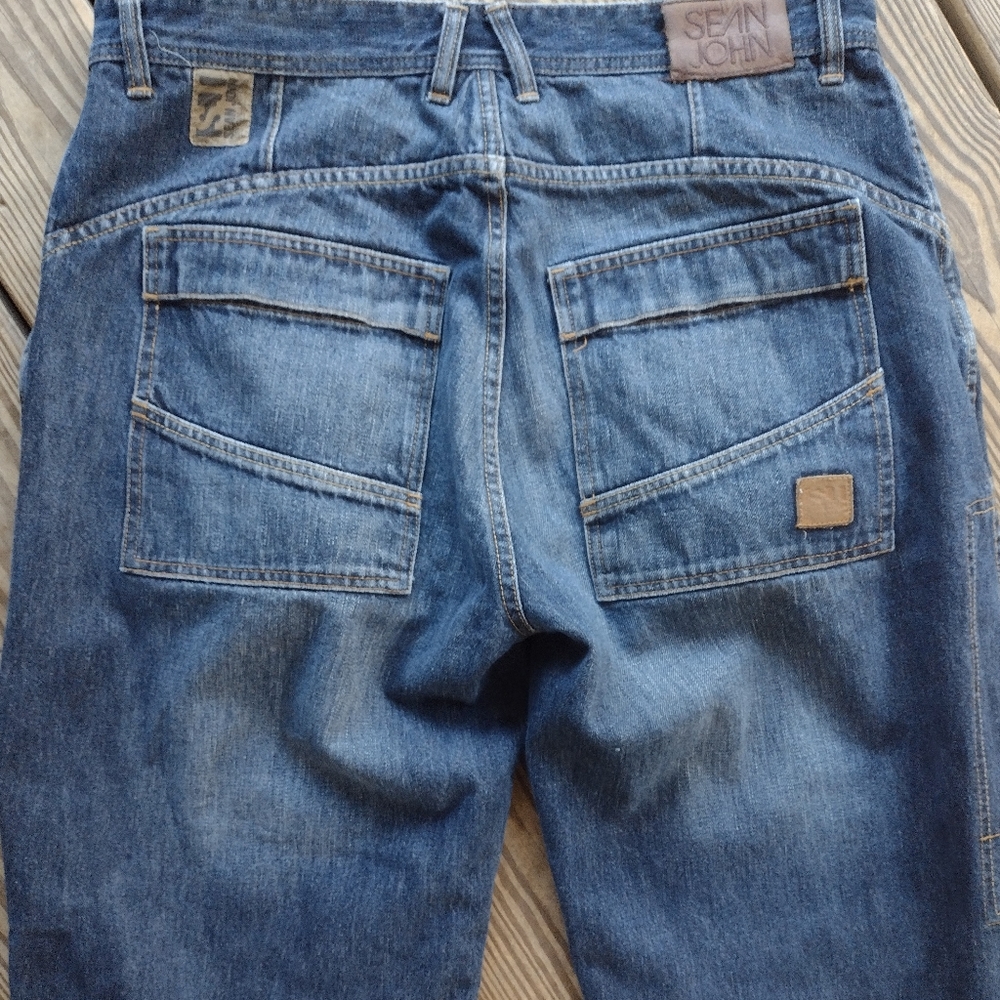 Vintage Sean John Denim Blue Jeans Men's Size 36 Multi pocket